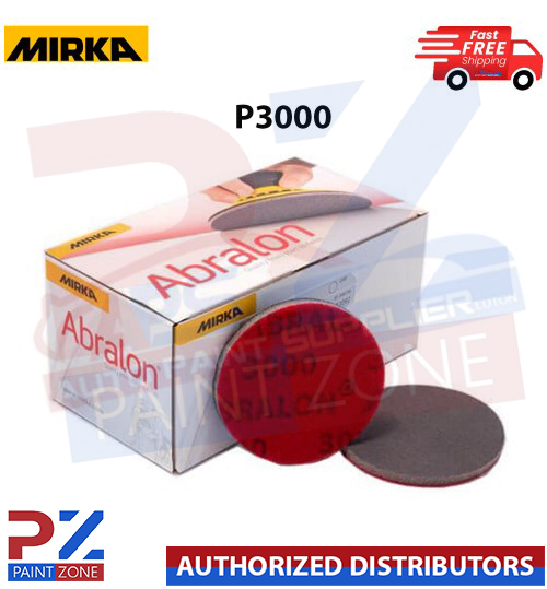 Mirka Abralon 150mm P3000 Grit 20x Hook and Loop Foam Fine Finishing Discs Pad